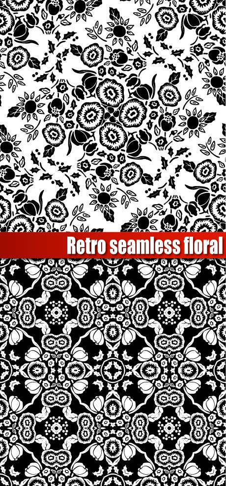 free vector Gorgeous black and white silhouette pattern vector